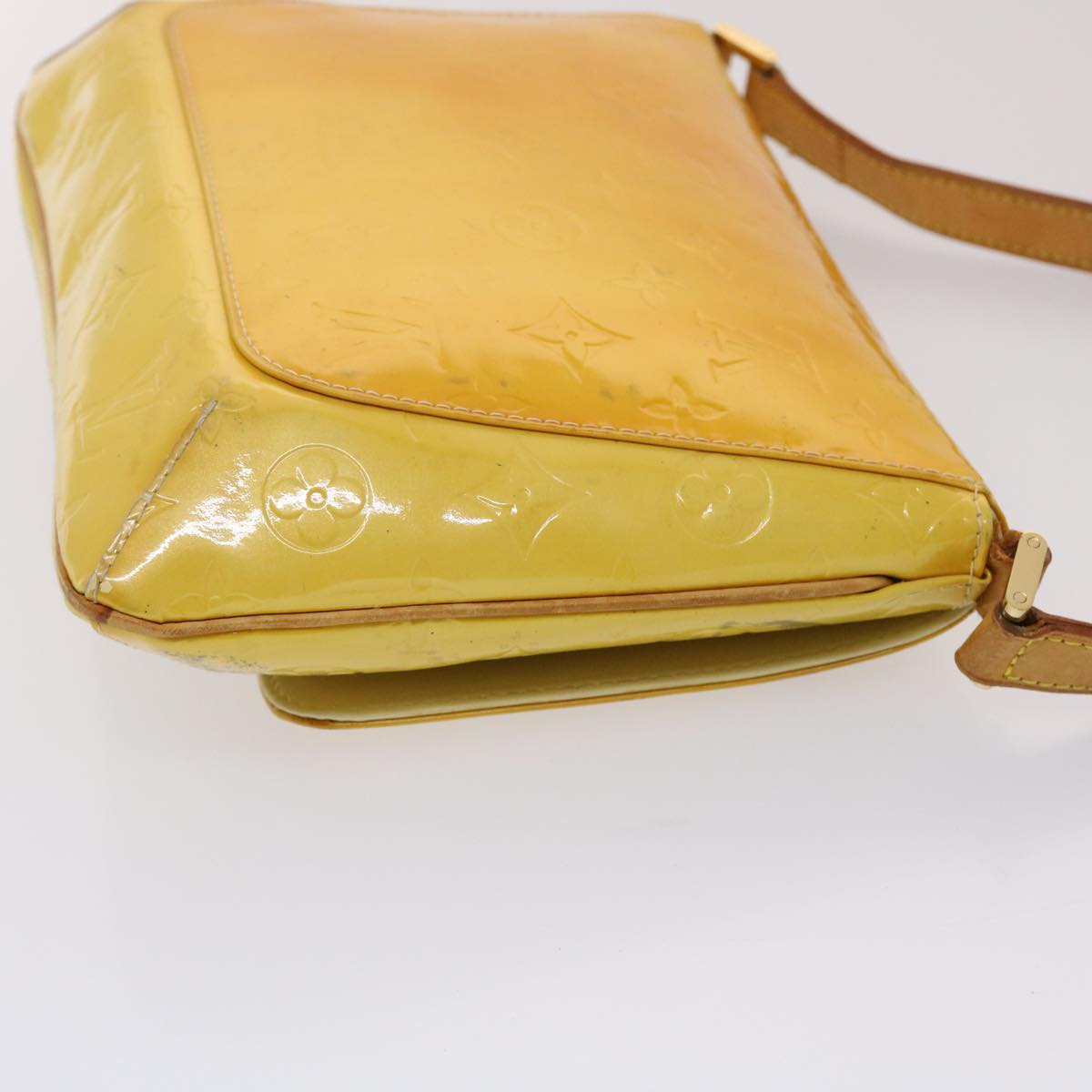 Louis Vuitton Monogram Vernis Thompson Street Bag Lime Yellow Auth bs6717