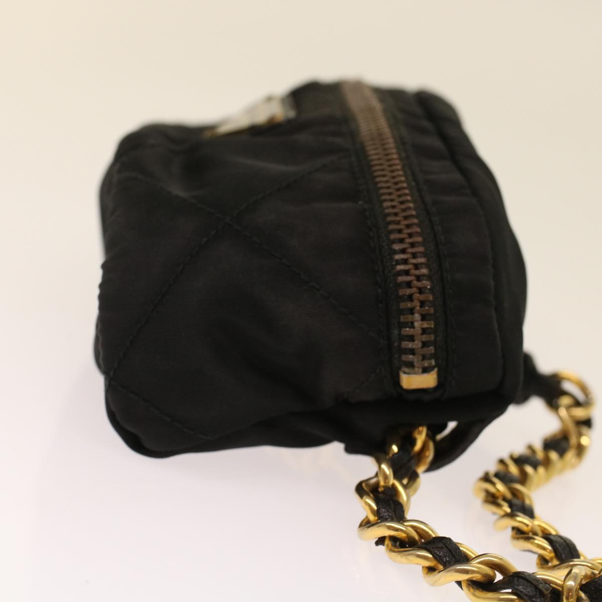 Prada Chain Shoulder Bag Nylon Black