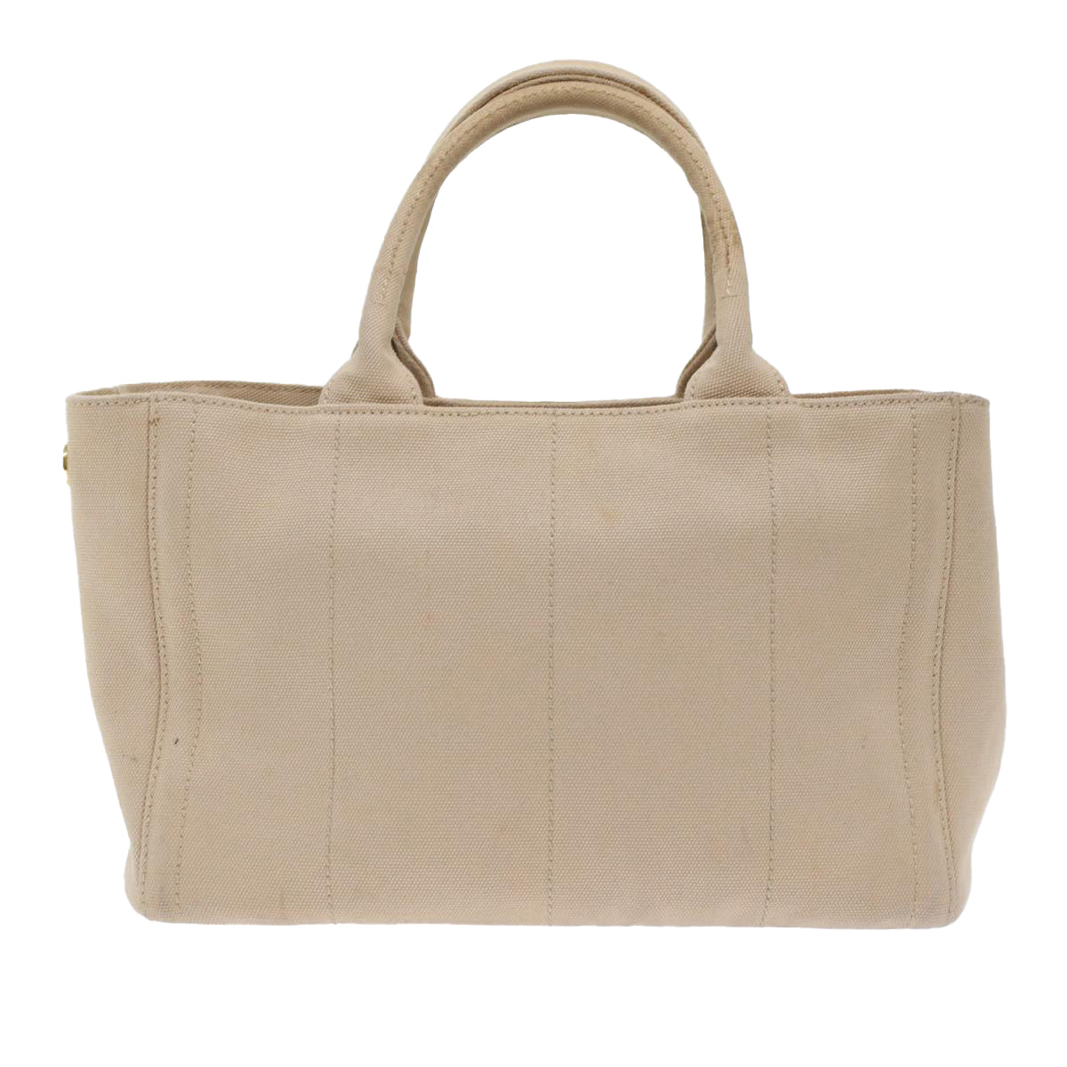 PRADA Bijoux Kanapa PM Hand Bag Canvas Beige Auth