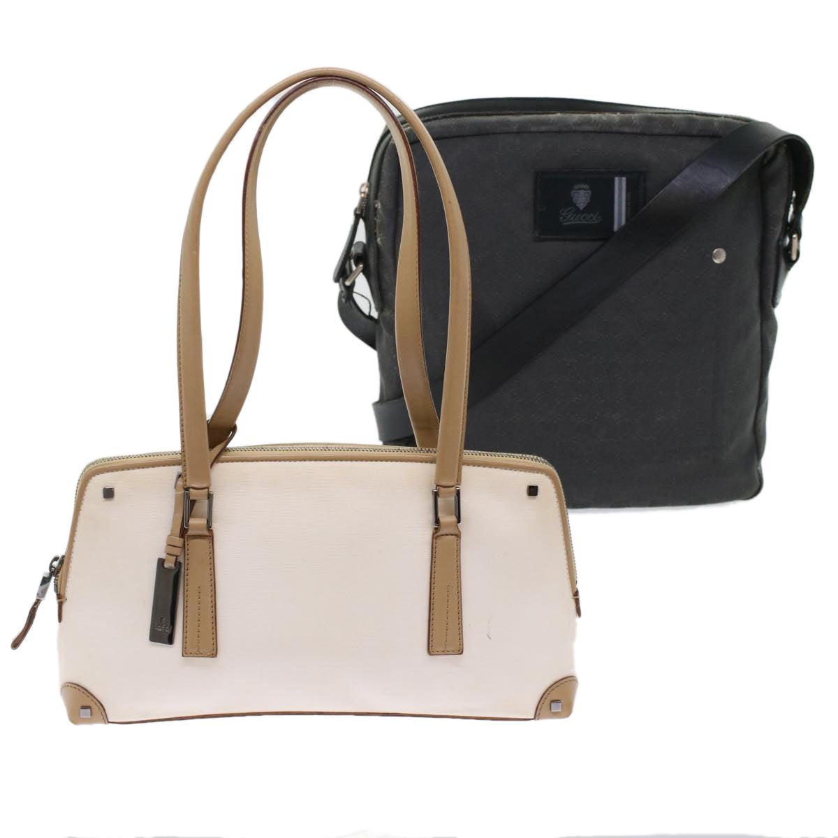 Gucci Leather Canvas Shoulder Bag