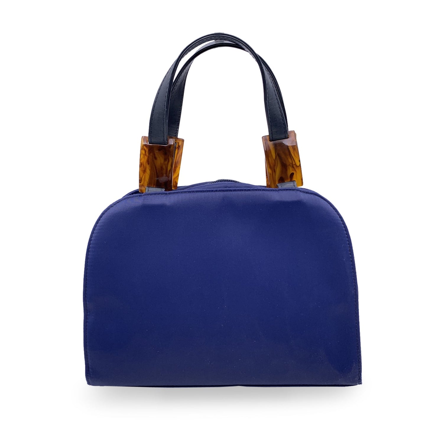 Yves Saint Laurent Blue Canvas YSL Logo Satchel HandBag