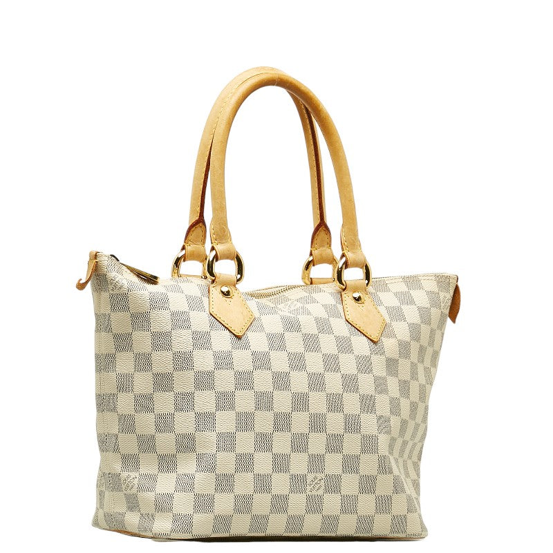 Louis Vuitton Saleya PM Tote Handbag Damier Azur White