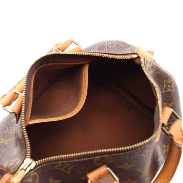 Louis Vuitton Monogram Handbag, Brown, Coated Canvas