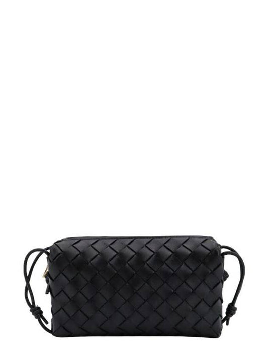 Luxury Bottega Veneta Intrecciato Small Leather Cross Bag Black