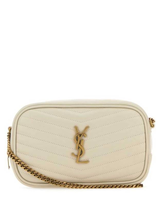 Luxury Saint Laurent Trending 2025 Lou Small Leather Cross Bag White