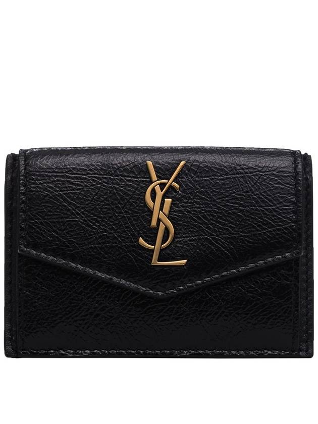 Luxury Saint Laurent Trending 2026 Logo Monogram Calfskin Card Wallet Black