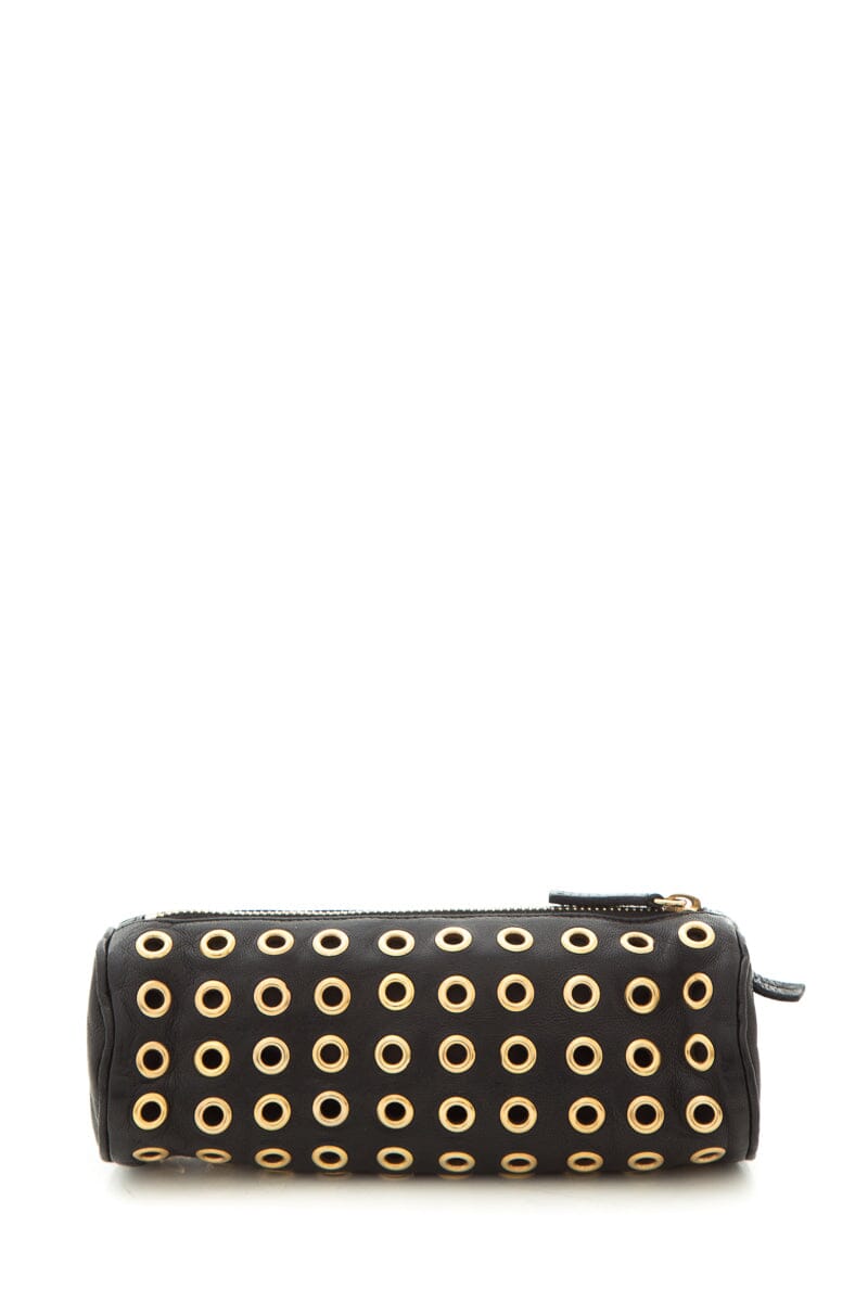 Prada Black Leather Pouch Luxury Handbag