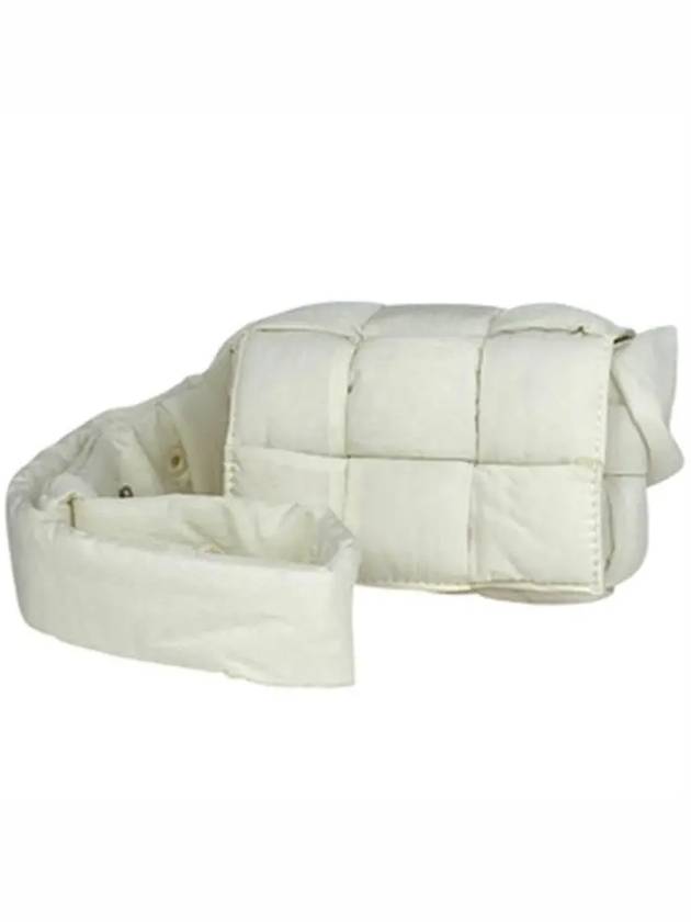 Luxury Bottega Veneta Padded Tech Mini Cassette Cross Bag White