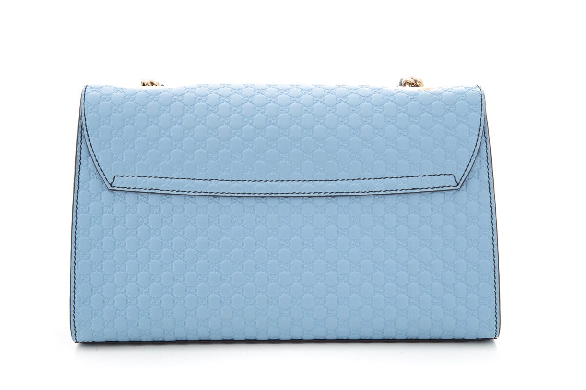Gucci Guccissima Blue Leather Chain Handbag