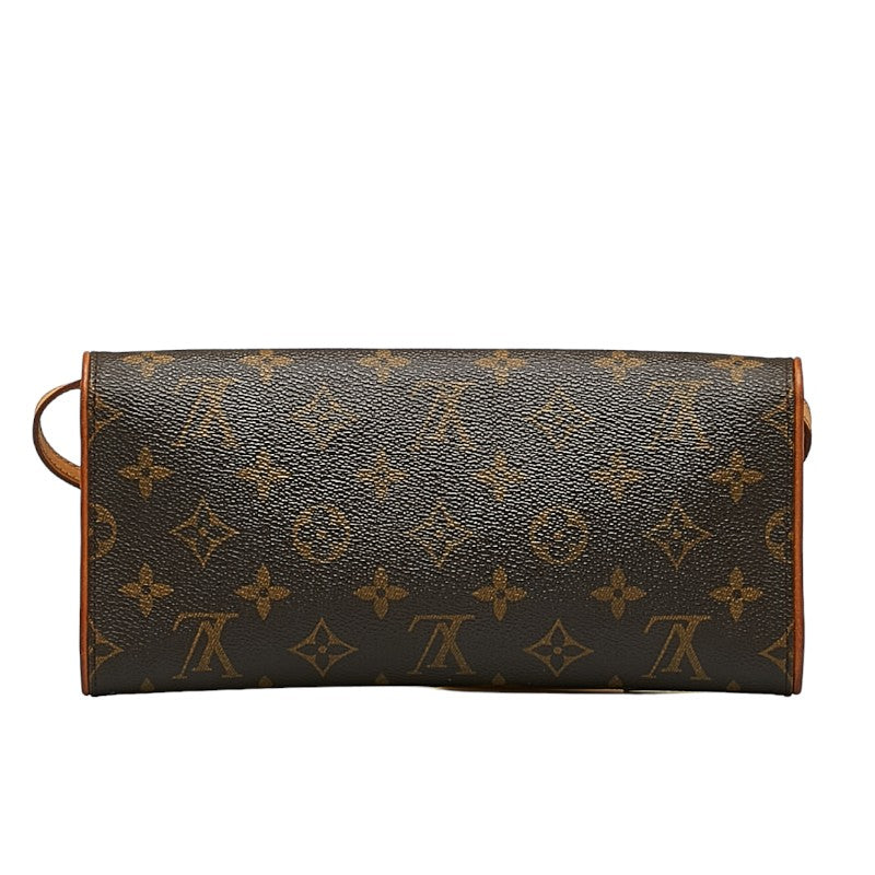 Louis Vuitton Monogram Pocket Twin GM Shoulder Bag Brown PVC Leather Lady Louis Vuitton