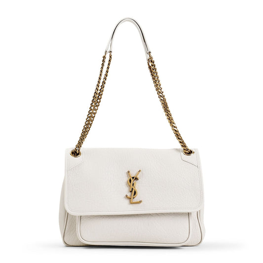Luxury Saint Laurent Trending 2025 Women's Niki Cream-Coloured Medium Bag in Yellow |