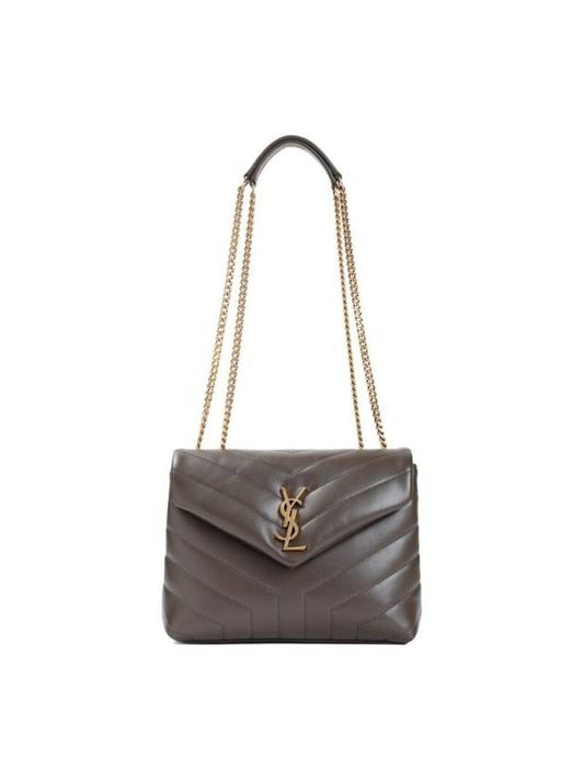 Luxury Saint Laurent Trending 2026 Bronze Monogram Loulou Matelasse Y Leather Small Shoulder Bag Brown