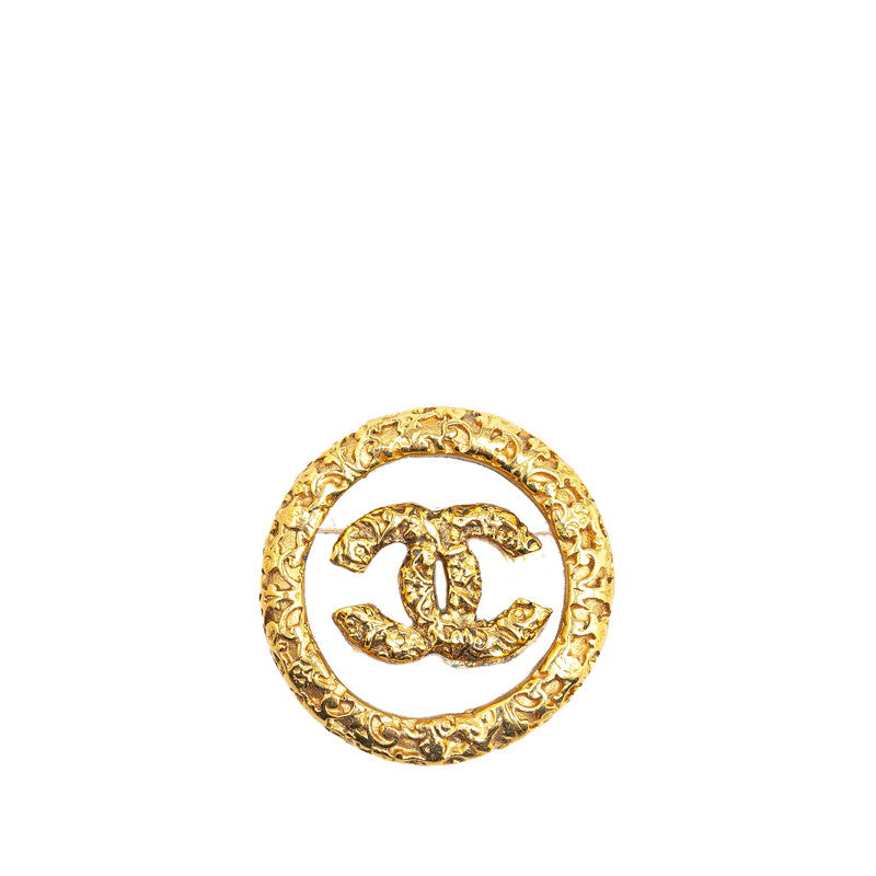 Chanel Gold-Plated Coco Mark Lava Brooch Plastic 03A Classic Flap Tote
