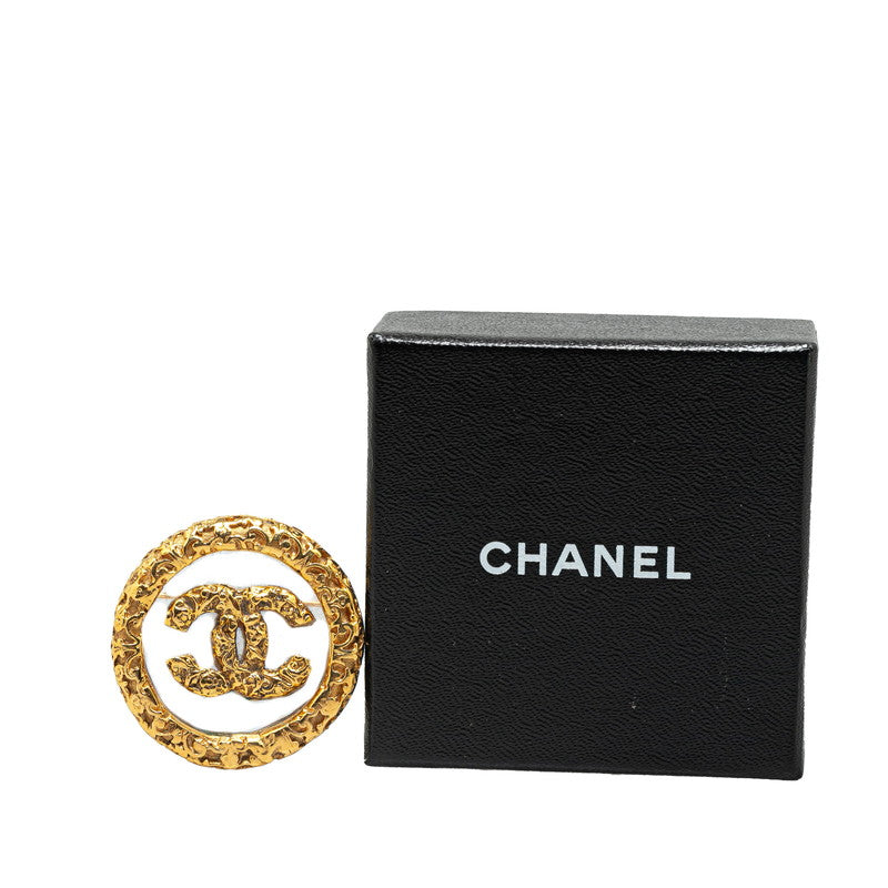 Chanel Gold-Plated Coco Mark Lava Brooch Plastic 03A Classic Flap Tote