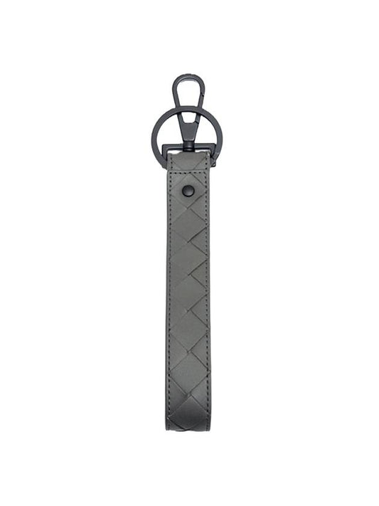Luxury Bottega Veneta Intrecciato Key Holder Grey