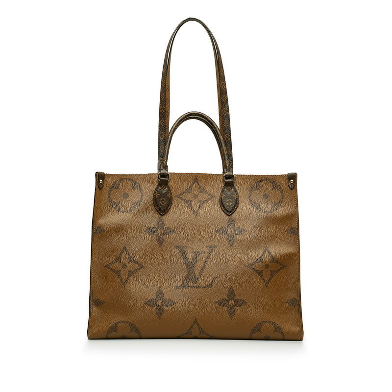Louis Vuitton Monogram Giant Reverse Onzagor GM Handbag Shoulder Bag 2WAY Brown PVC Leather Louis Vuitton