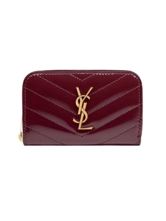 Luxury Saint Laurent Trending 2026 Cassandra Matelasse Patent Leather Half Wallet Red