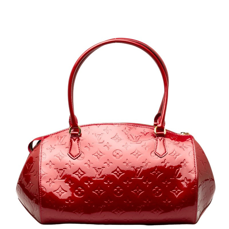 Louis Vuitton Sherwood GM Handbag Monogram Vernis Red Patent Leather Ladies