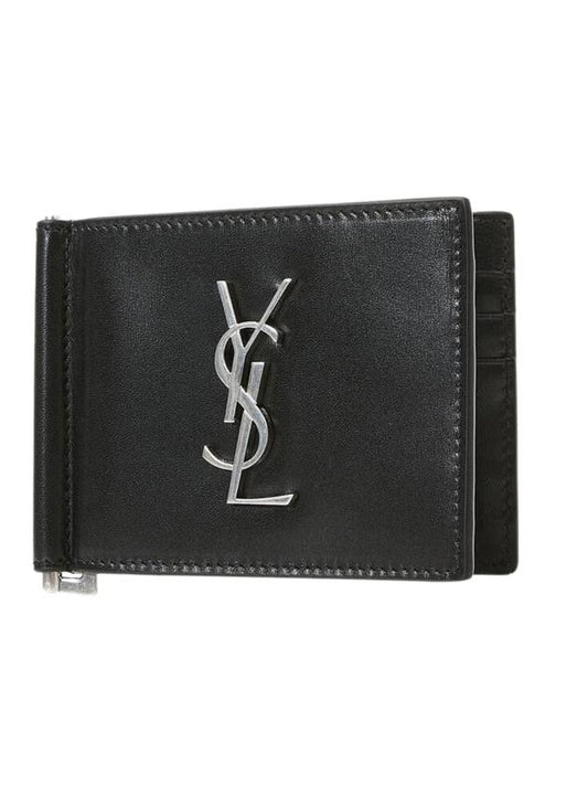 Luxury Saint Laurent Trending 2026 Monogram Money Clip Half Wallet Black