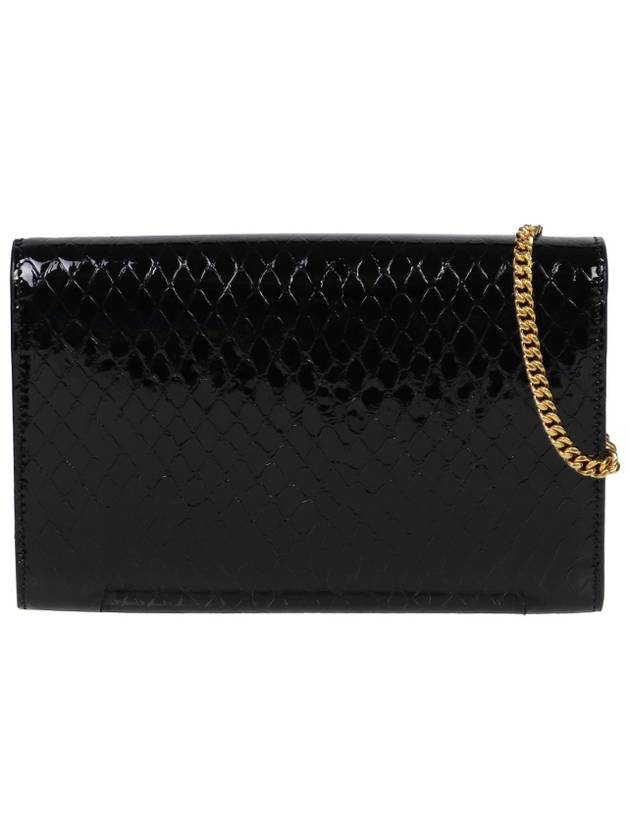 Luxury Saint Laurent Trending 2026 Envelope Mini Chain Wallet Black