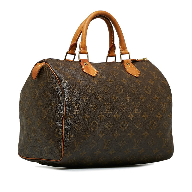 Louis Vuitton Monogram Speed 30 Handbag Mini Boston Bag Brown PVC Leather Lady Louis Vuitton