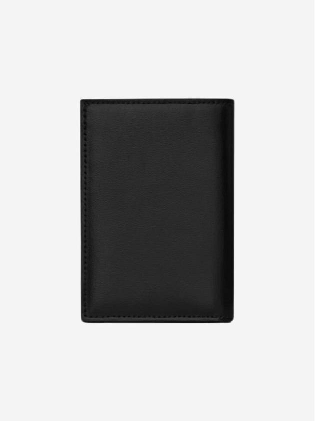 Luxury Saint Laurent Trending 2026 Men's Tiny Monogram Logo Half Wallet Black