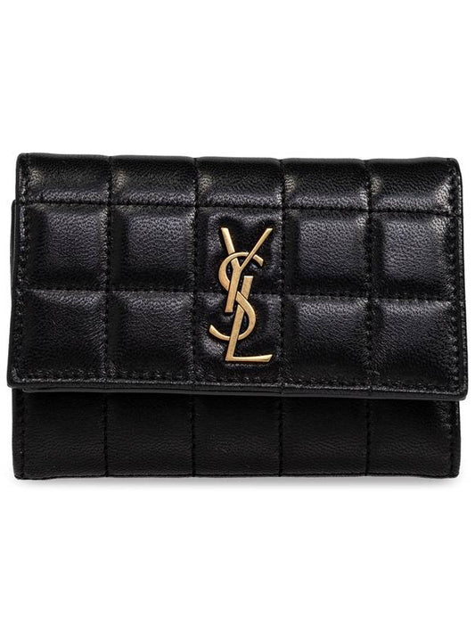 Luxury Saint Laurent Trending 2026 Cassandra Matelasse Carre Half Wallet Black