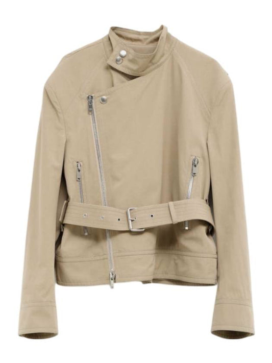 Luxury Bottega Veneta Compact Cotton Belt Jacket Beige