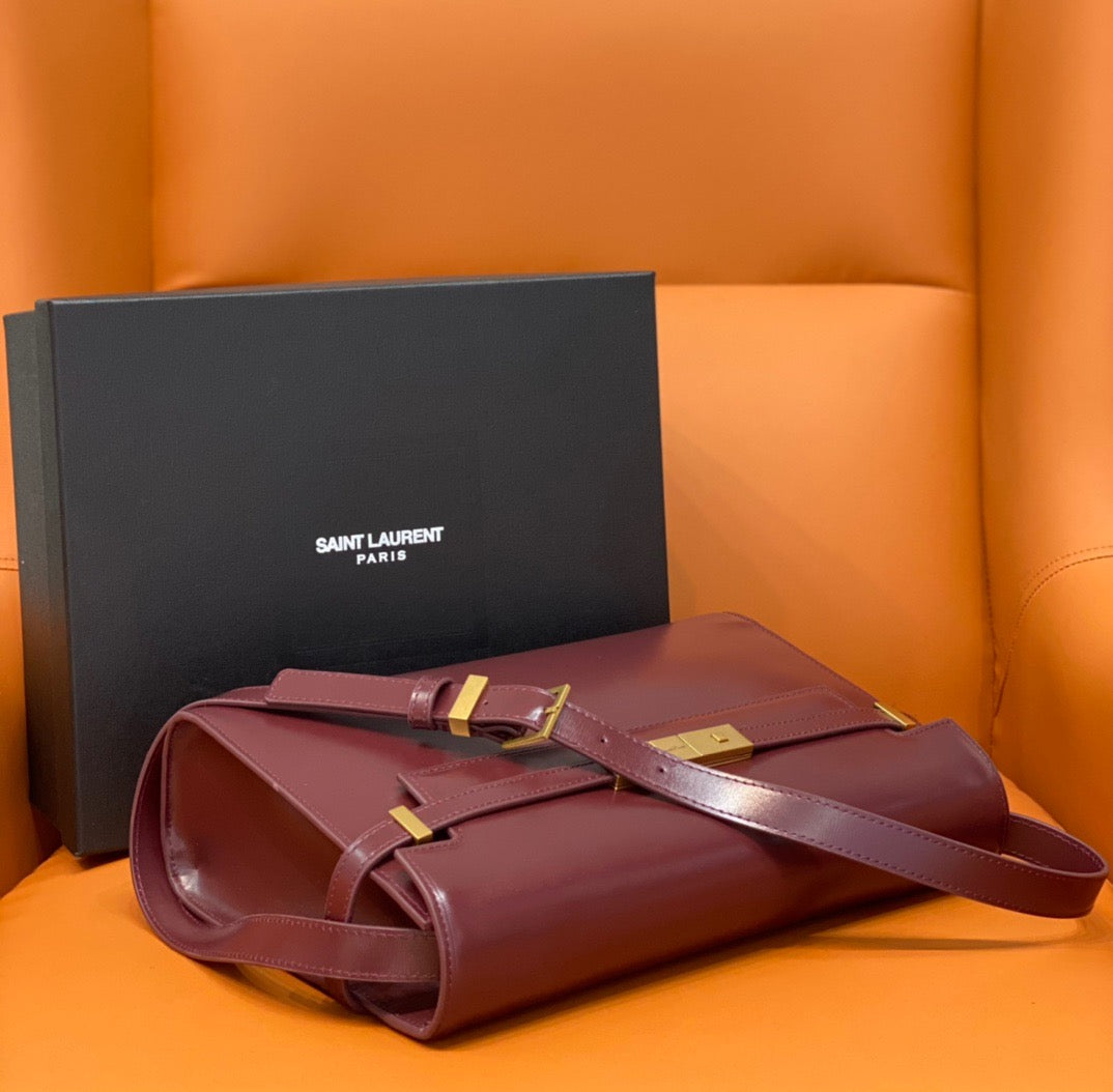 Yves Saint Laurent Manhattan Shoulder Bag Rouge Legion