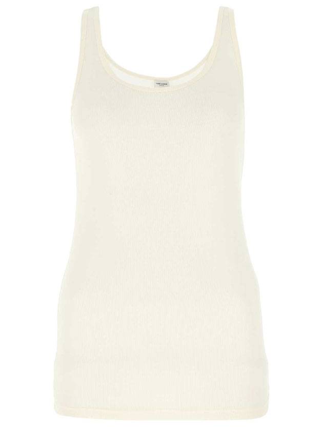 Luxury Saint Laurent Trending 2026 Cotton Rib Sleeveless