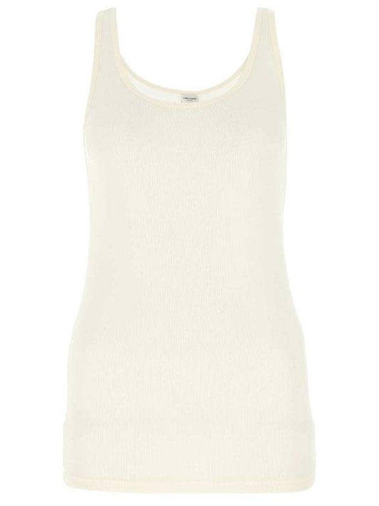 Luxury Saint Laurent Trending 2026 Cotton Rib Sleeveless