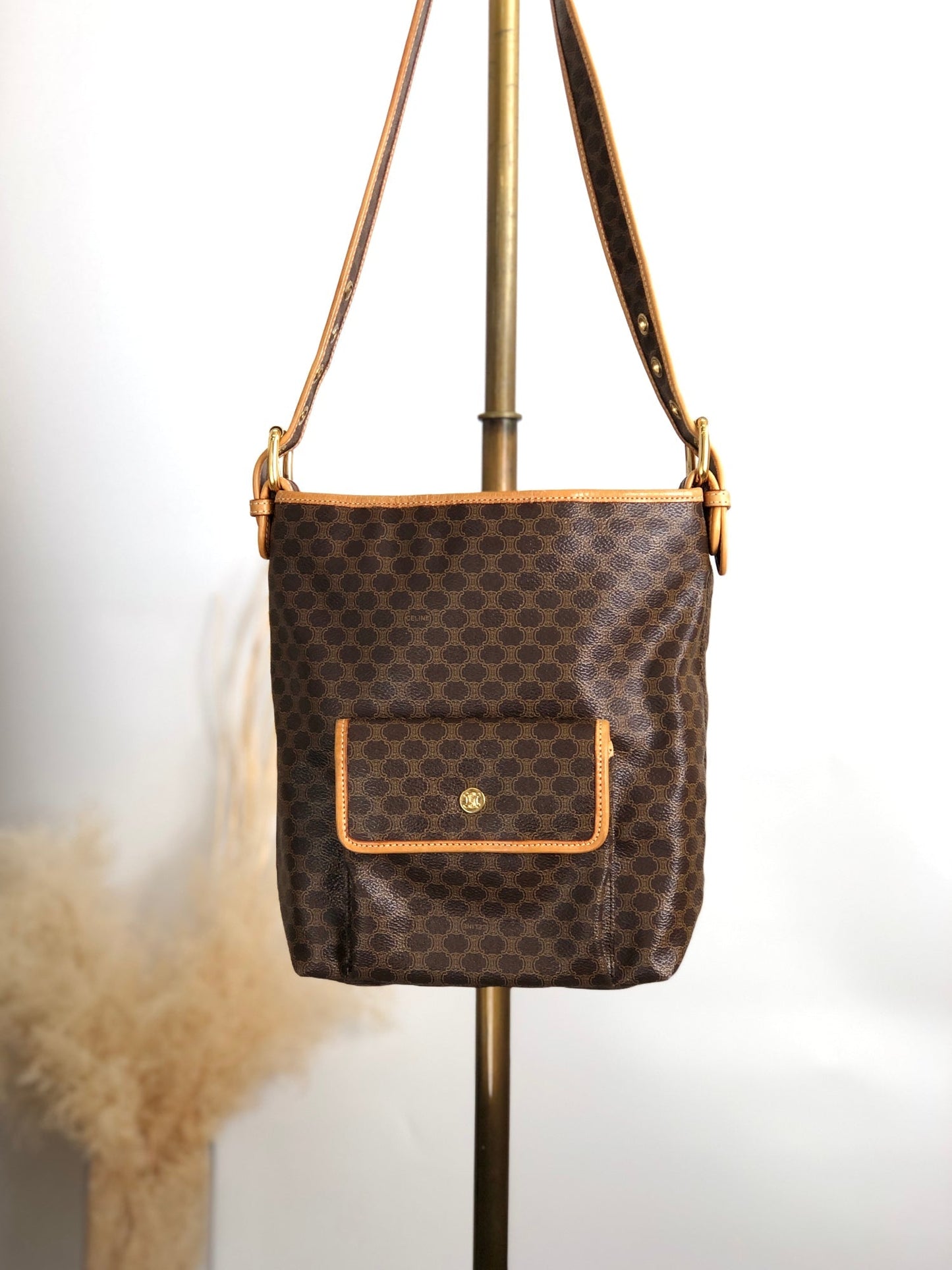 CELINE Macadam Shoulder bag Brown f23gdx