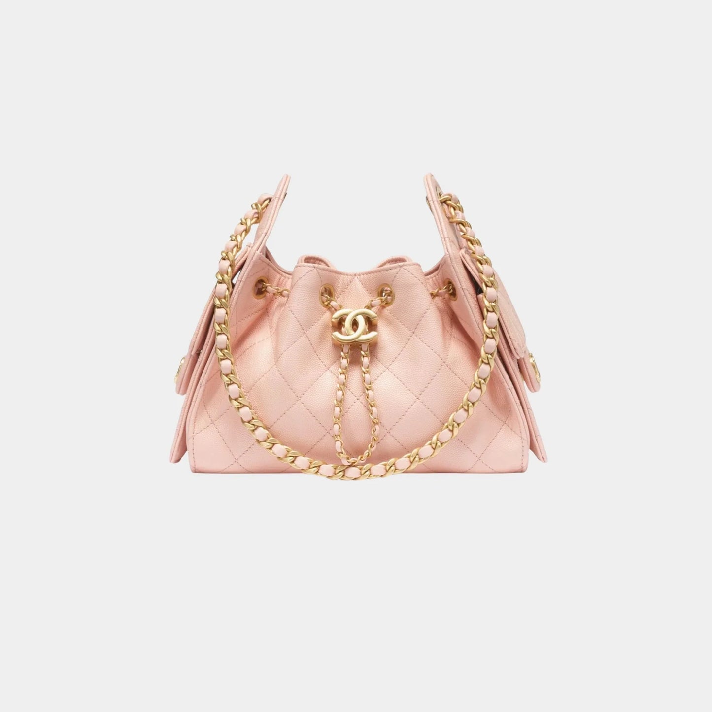 Chanel 25 Mini Handbag Grained Calfskin & Gold Tone Metal