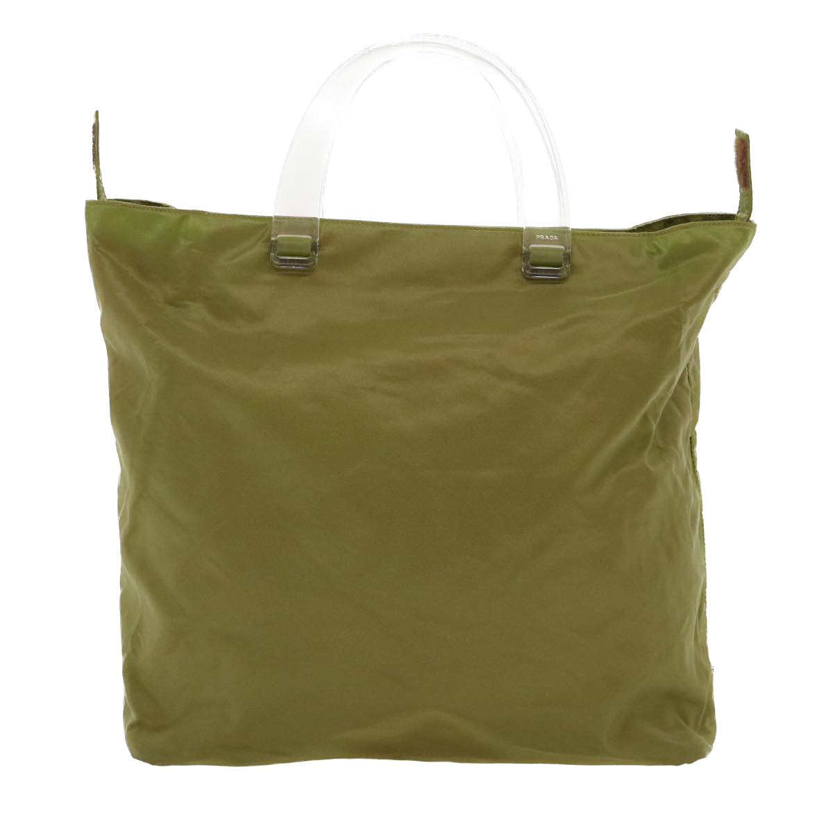 Prada Hand Bag Nylon Khaki