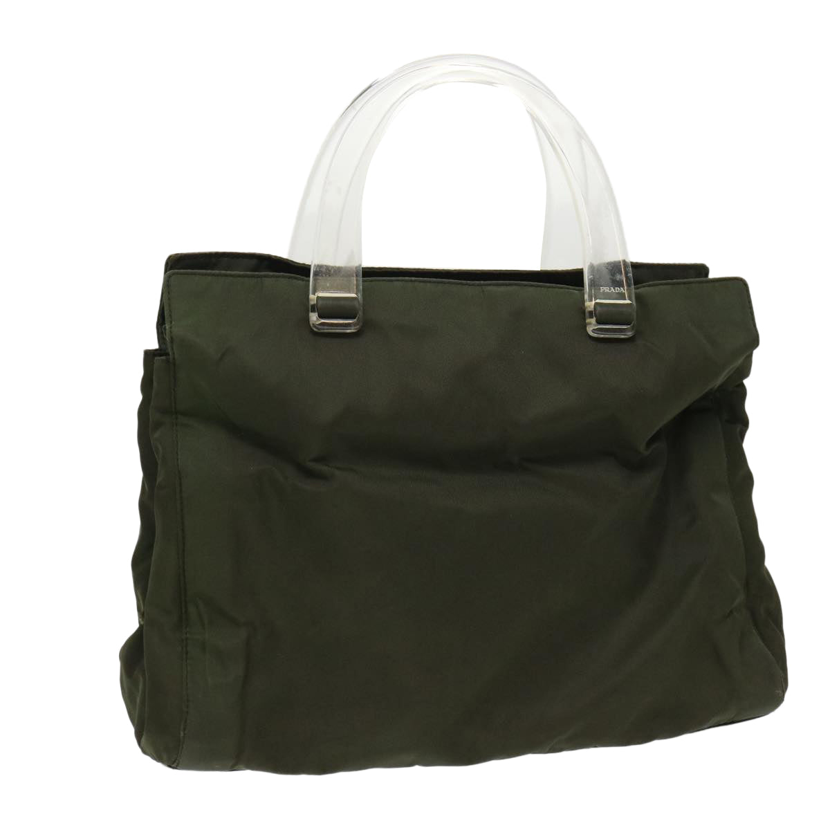 Prada Hand Bag Nylon Khaki