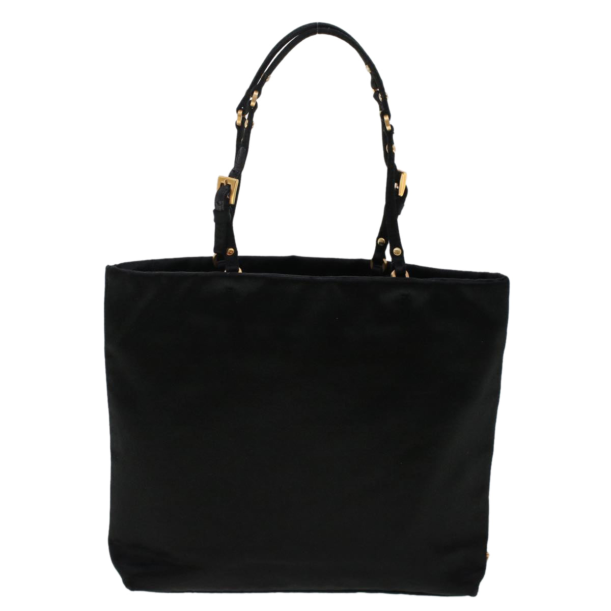 PRADA Hand Bag Satin Black Auth