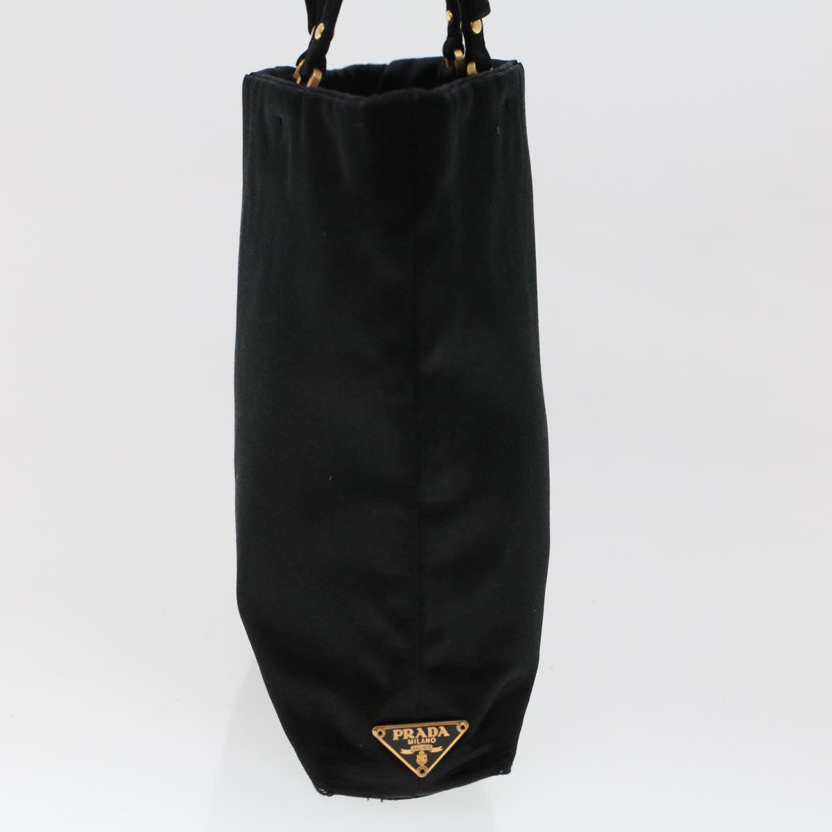 PRADA Hand Bag Satin Black Auth