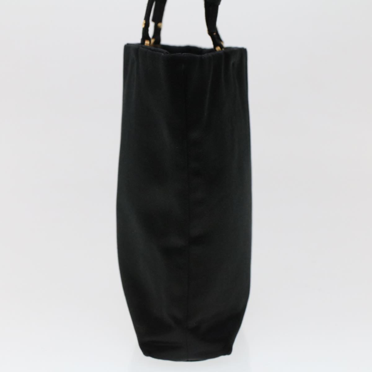 PRADA Hand Bag Satin Black Auth