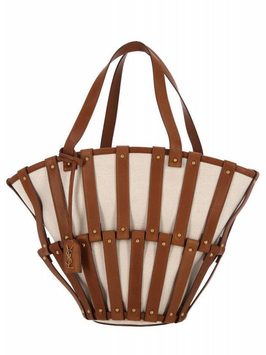 Luxury Saint Laurent Trending 2026 Beatrix Pannier Canvas Tote Bag Greg Brick