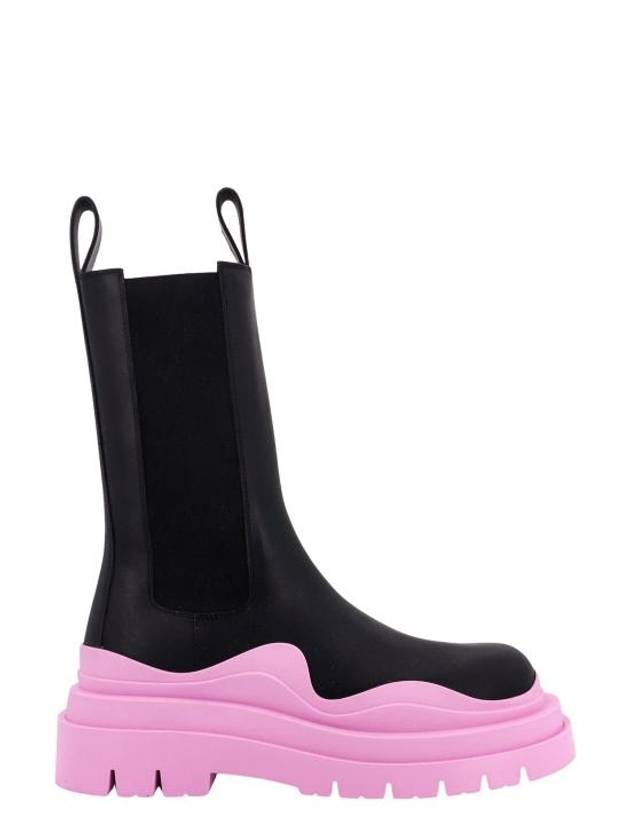 Luxury Bottega Veneta Tire Chelsea Boots Black Pink