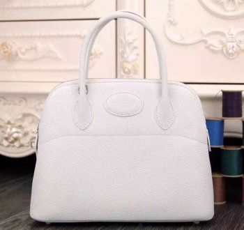 Luxury Hermes Bolide 31cm Togo Leather White Bag