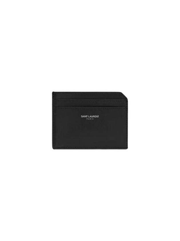 Luxury Saint Laurent Trending 2026 Paris Open Smooth Leather Card Wallet Black
