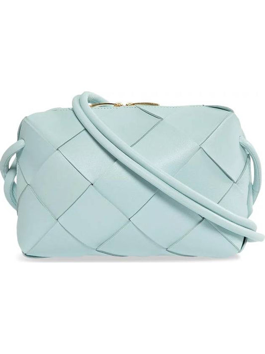 Luxury Bottega Veneta Cassette Intrecciato Small Cross Bag Light Blue