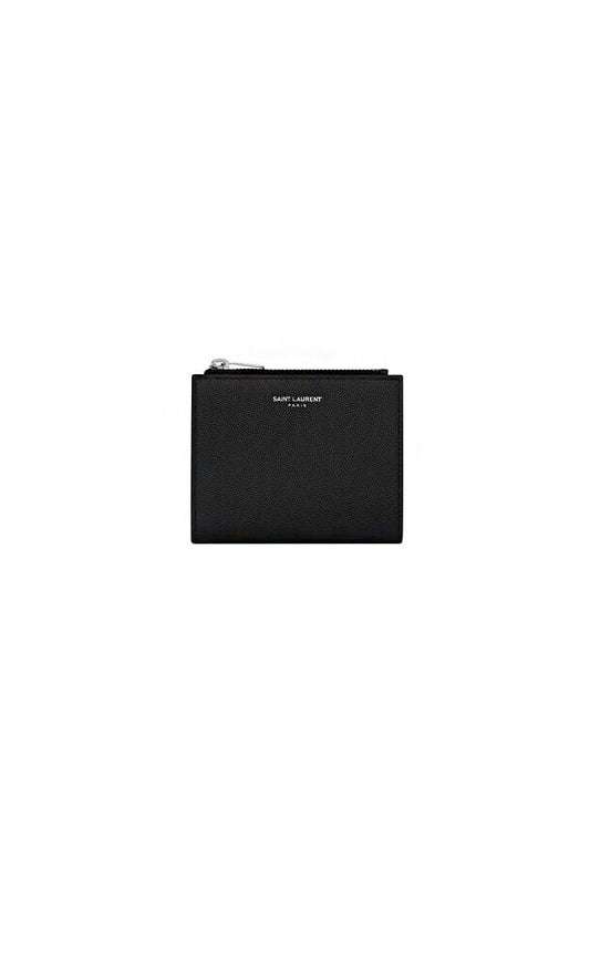 Luxury Saint Laurent Trending 2026 Men's Logo Print Leather Purse in Nero | 575789BTY0N1000