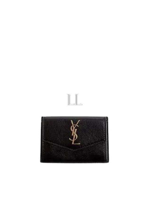 Luxury Saint Laurent Trending 2026 Logo Monogram Calfskin Card Wallet Black