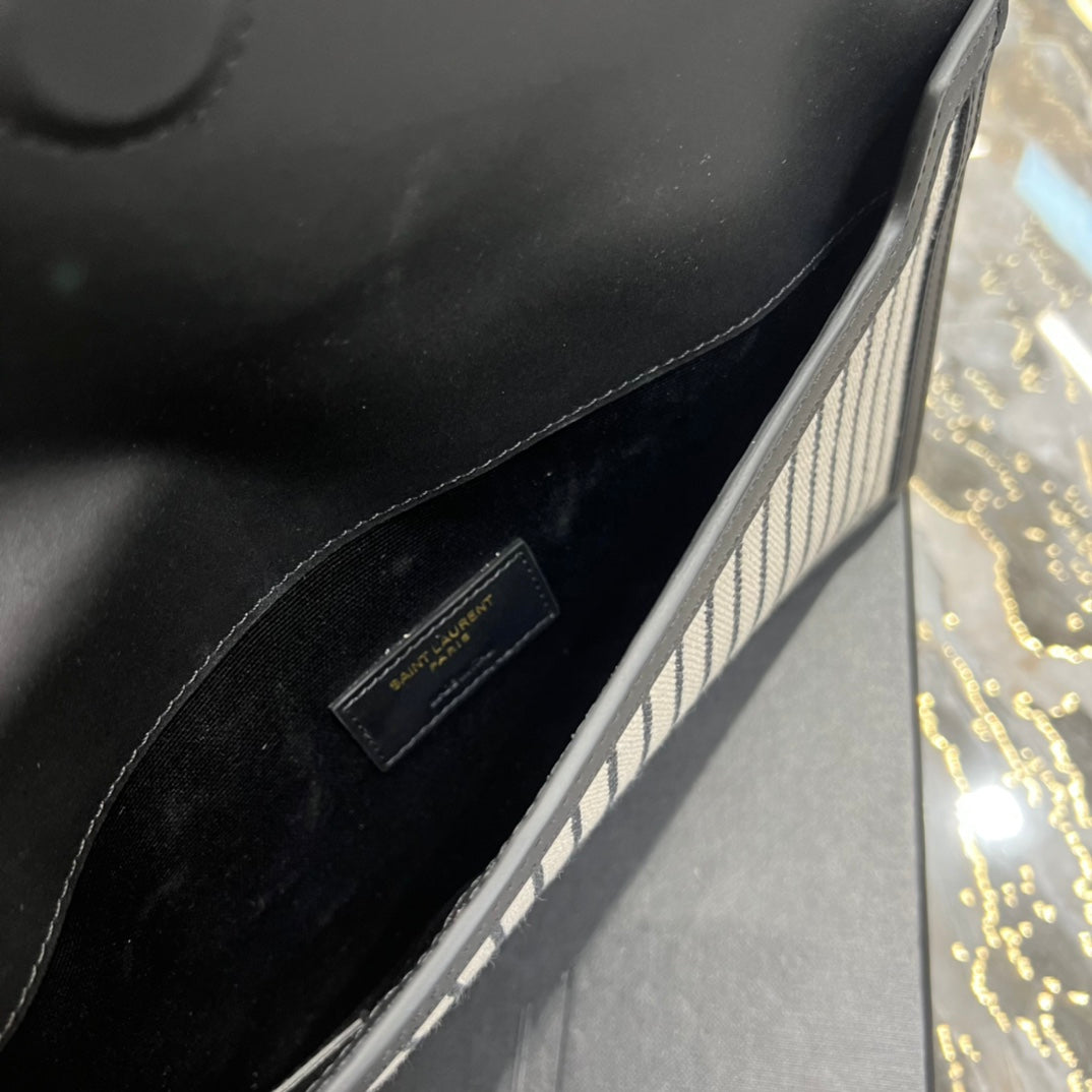 Yves Saint Laurent Uptown Pouch Cream In Canvas