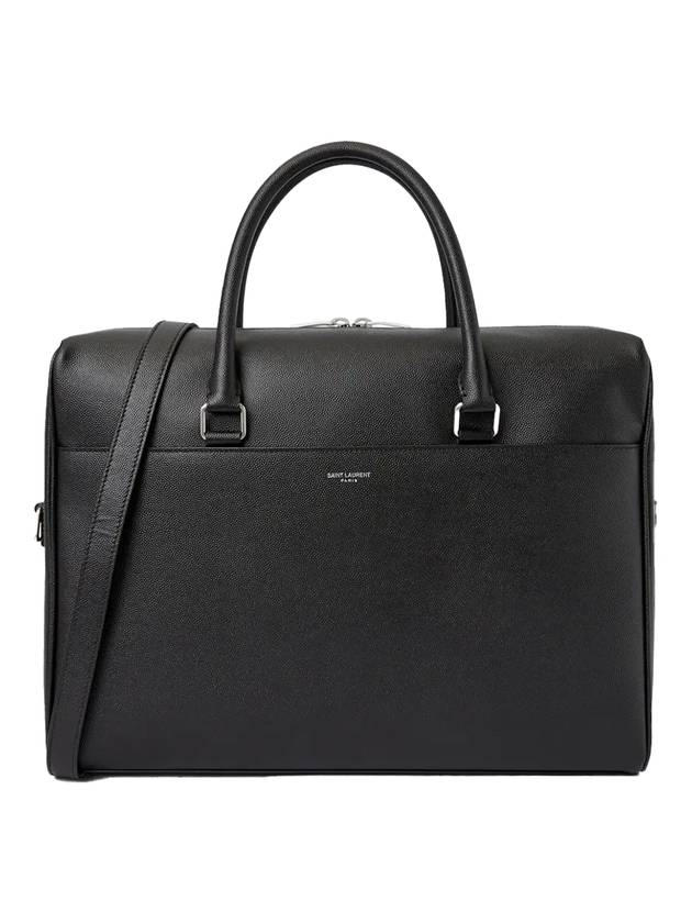 Luxury Saint Laurent Trending 2026 Logo Leather Brief Case Black