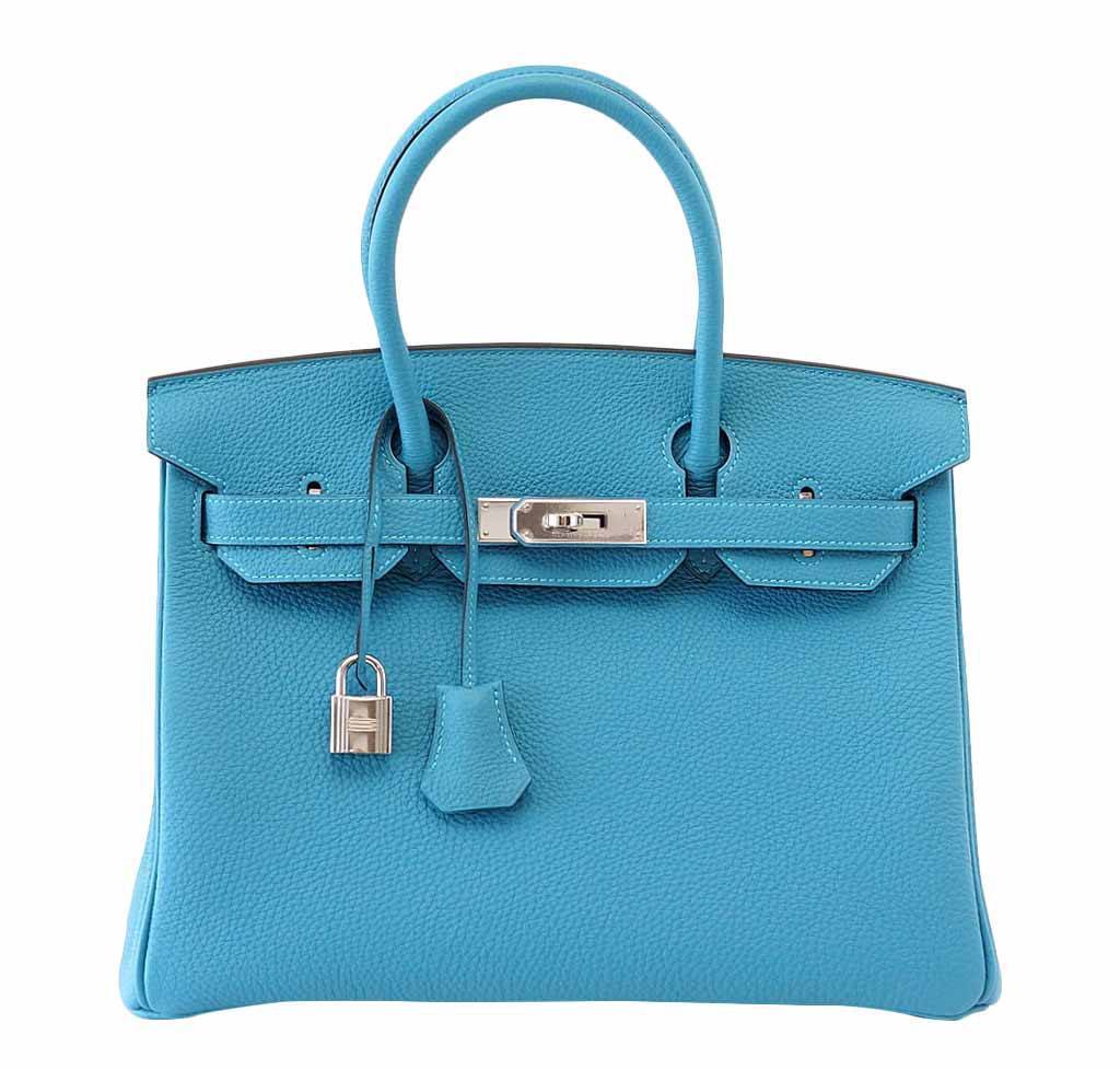 HermesBirkin 30 Turquoise Bag PHW