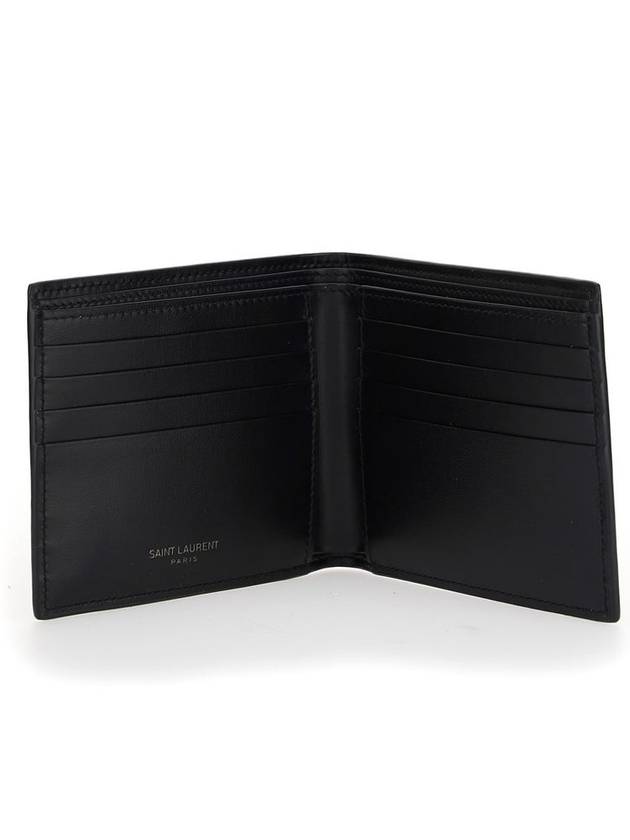Luxury Saint Laurent Trending 2026 Tiny Cassandre Monogram Half Wallet Black