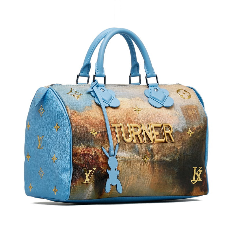 Louis Vuitton Masters Collection Turner Speed 30 Handbag Blue Multicolor PVC Leather Ladies Louis Vuitton